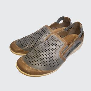 Remonte Slip On Perforated Blue Leather Loafer Sneaker Casual Women's 41/US 10
